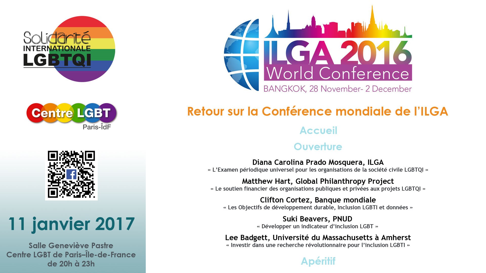 Rencontre «Retour sur la conférence mondiale de l’ILGA»